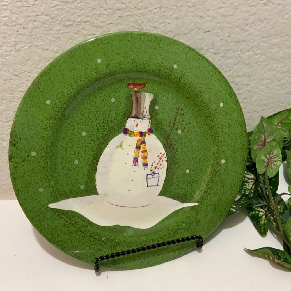 Oneida Snowmates Snowman round 11.25”  Dinner Plate A12